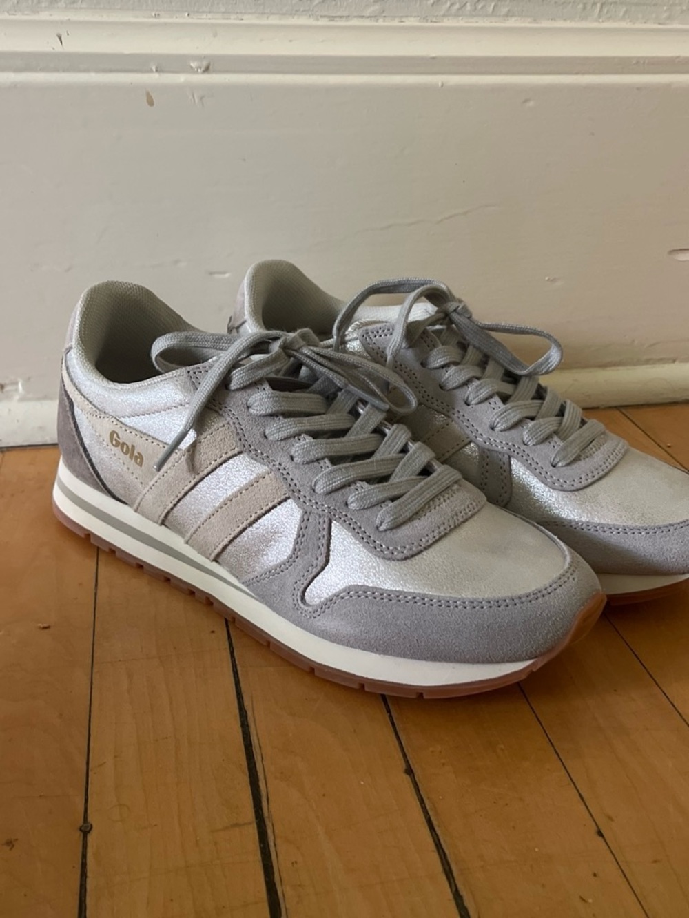 Gola Silver and Light Gray Retro Runner